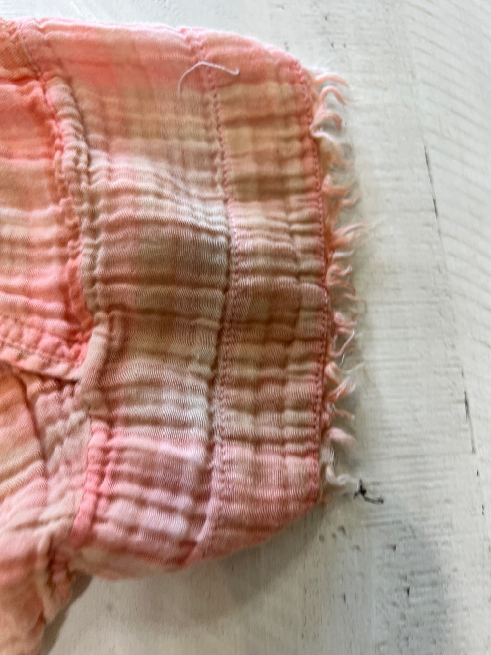 Anthropologie Pilcro Bette Peach Plaid  Blouse Drawstring SP Boho Cottagecore - Picture 4 of 8